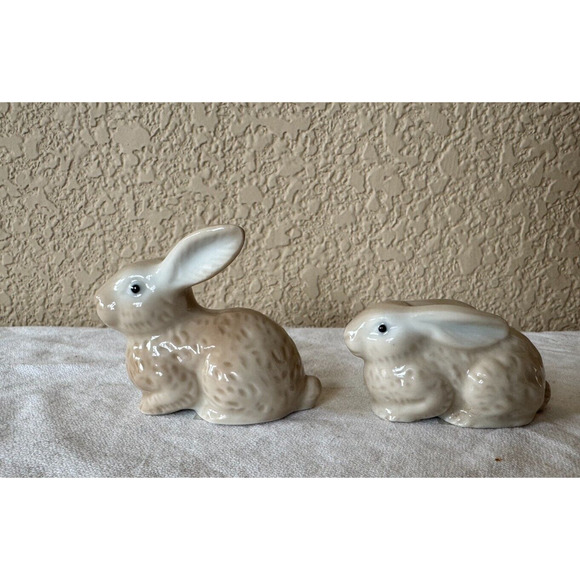 Otagiri Rabbit Set Bunny by Mann Set 2 Bunnies Easter Ceramic Japan - Picture 8 of 8